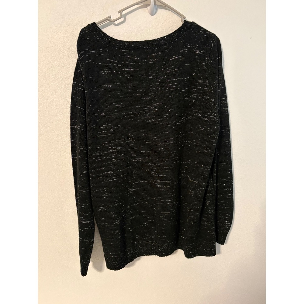 Black Sparkle Christmas‎ Sweater 2X- Karen Scott - Picture 4 of 4
